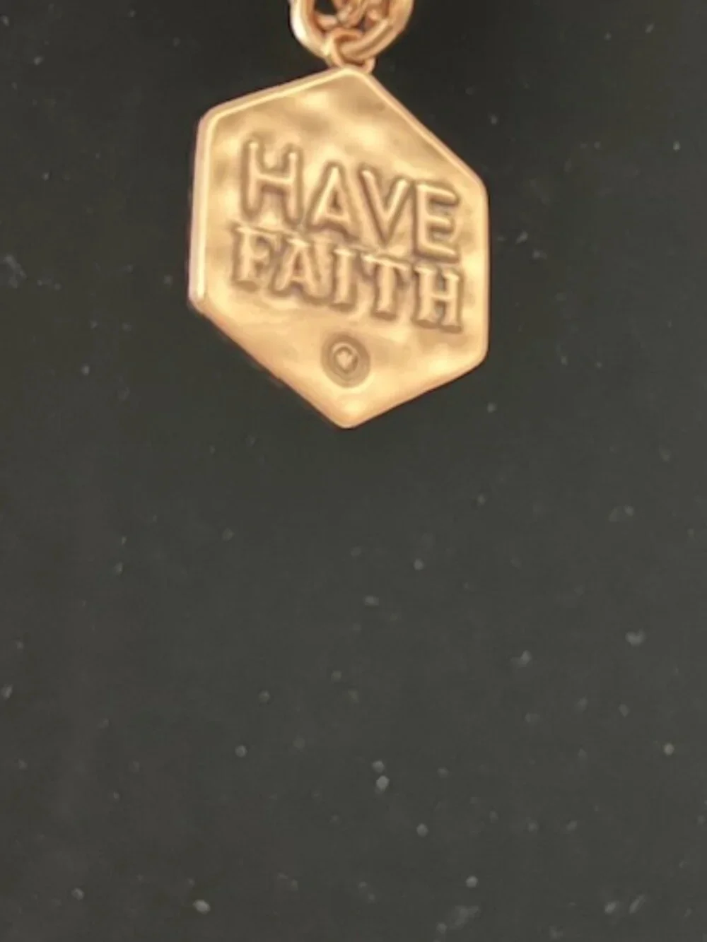 Katia Designs "Have Faith" Necklace Gold Chain Hexagon Pendant NEW - Picture 2 of 3